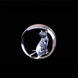 3D Laser Engraved Zodiac Rat Crystal Ball Art Animal Collectible Figurines Feng Shui Home Decor