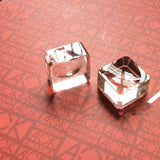 1Pcs Transparent Glass Square Dimple Crystal Ball Home Decor