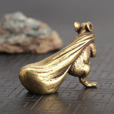 Mouse Gold Money Bag Desk Ornaments Chinese Style Brass Animal Rat Decorations Home Decor