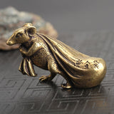 Mouse Gold Money Bag Desk Ornaments Chinese Style Brass Animal Rat Decorations Home Decor