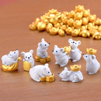 Money Fortune Cartoon Mouse Ornaments Rich Mice Small Statue Little home