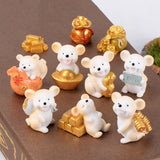 Money Fortune Cartoon Mouse Ornaments Rich Mice Small Statue Little home