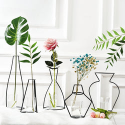 Iron Vases for Plants Shelving Flower Vase Garden Modern Creative Vase for New Year Decor Home Decoration