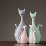 Pink Green Ceramic Deer Rabbit Figurines Home Decoration