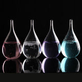 Weather Forecast Crystal Bottle Transparant Water Drop Storm Glass Liquid Wood Base Ornament Home Decor