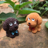 Happy Puppy Teddy Small Pasture Statue Figurine Micro Crafts Ornament Miniatures DIY Home Garden Decor