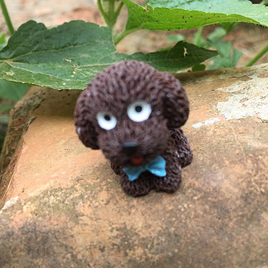 Happy Puppy Teddy Small Pasture Statue Figurine Micro Crafts Ornament Miniatures DIY Home Garden Decor