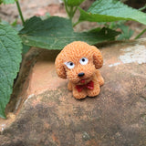 Happy Puppy Teddy Small Pasture Statue Figurine Micro Crafts Ornament Miniatures DIY Home Garden Decor